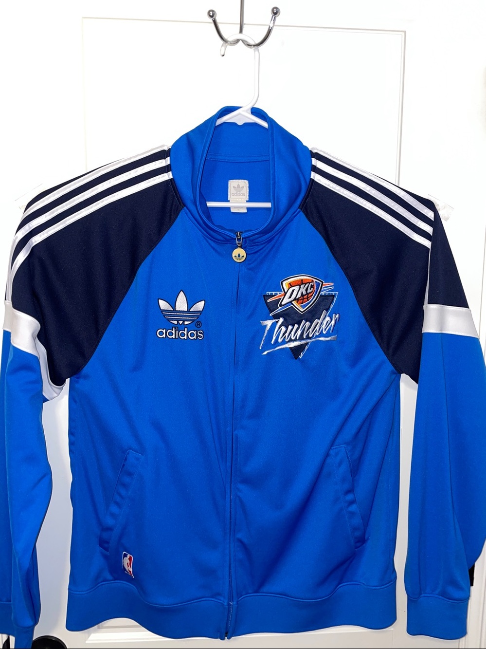 adidas Blue & Navy OKC Thunder Lightweight Track Jacket